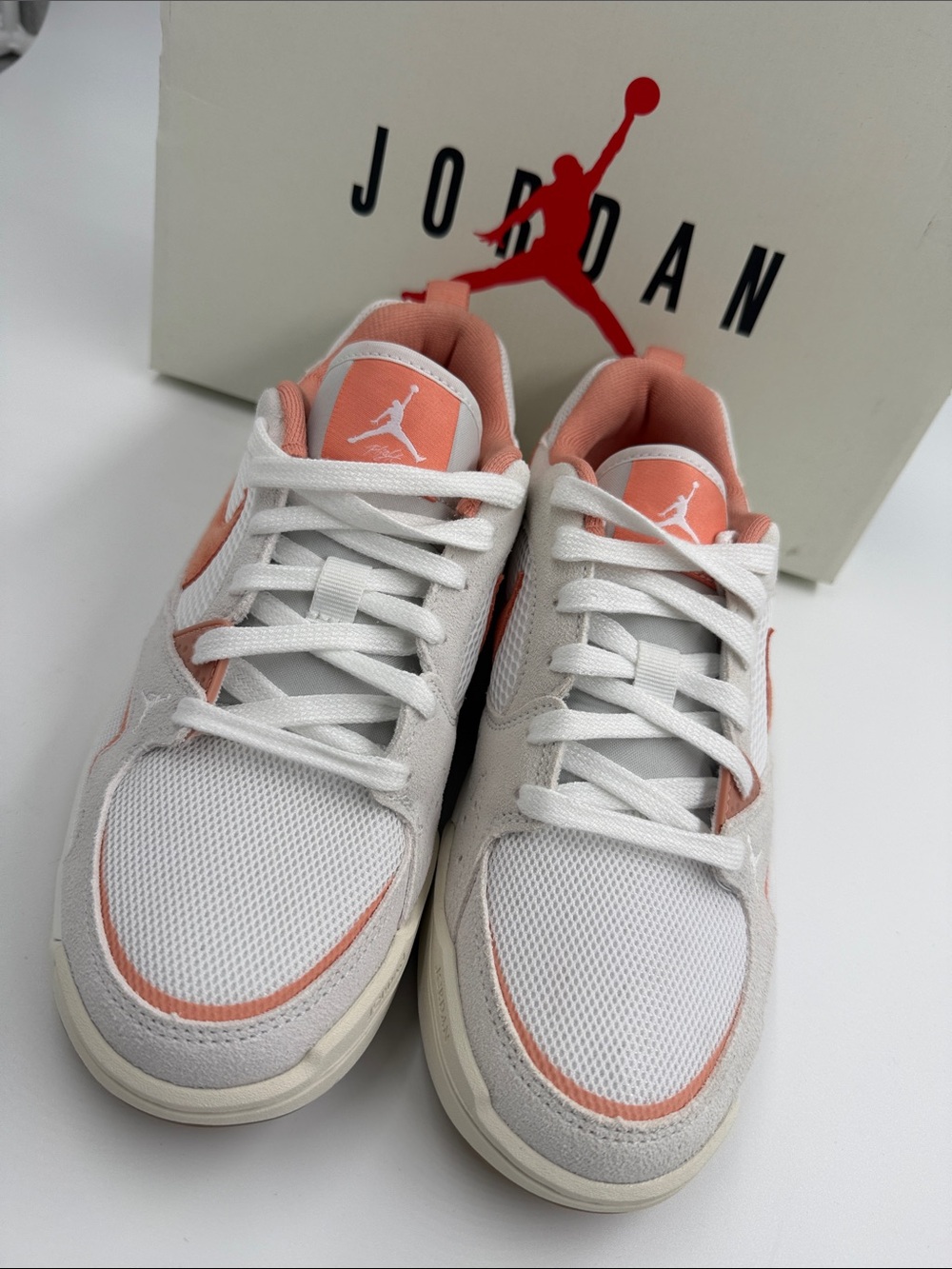 Jordan Low Top Sneakers - White & Coral
